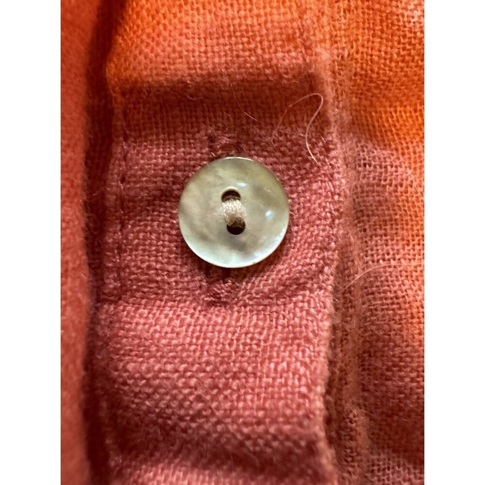 J Jill Sz M Womens Linen Button Down Tunic Top Coarl Pink Shirt Tuxedo Front - Picture 11 of 16